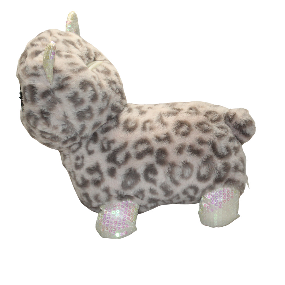 Grey White Cat Glitter Face Pink Sequins Plush Stuffed Animal - Picture 3 of 9